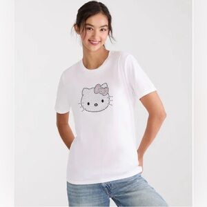 Hello Kitty Aero Rhinestone Boyfriend Graphic Tee
